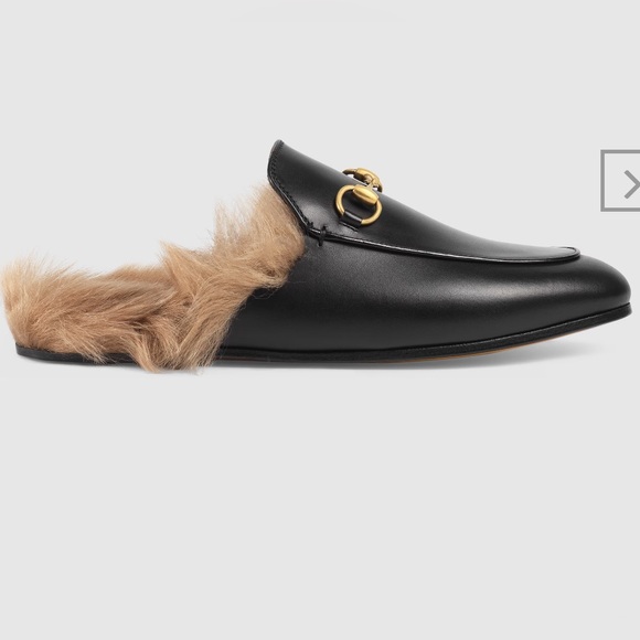 GUCCI Princetown horsebit-detailed shearling-lined leather slippers AUTHENTIC - Picture 9 of 12